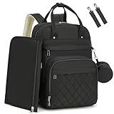 NaOHshp Diaper Bag Backpack, Baby Bag for Mom Dad, 4-in-1 Multi-pocket Large Capacity Waterproof Diaper Backpack with Changing Pad & Stroller Straps & Pacifier Case