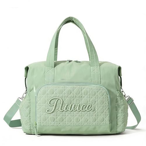 Bolsa personalizada de gran capacidad para mujer, bolsa para pañales de bebé, bolsa de pañales personalizada con nombre de bebé, Verde