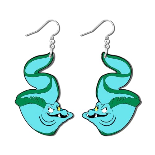 INLOLLY Sea Witch Eels Earrings Lightweight Acrylic Cartoon Style Halloween Earrings for Women Suit for Cosplay Halloween Cosplay Costume Witch Accessories Jewelry Gifts