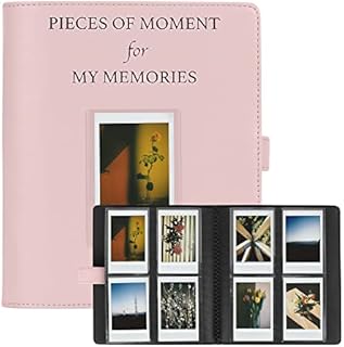 RHCOM 256 Pockets Photo Album Compatible with Instax Mini 11/Mini 9/Mini 8/Mini/90 Mini 25/Polaroid Snap PIC-300/HP Sprocket/Kodak Mini 3-Inch Film. (Pink)