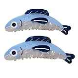 2Pcs Sardine Hair Claw Clips Set - Ocean-Themed Hair Accessories for Women, Suitable for Thick and Thin Hair, Strong Hold and Novelty Gift