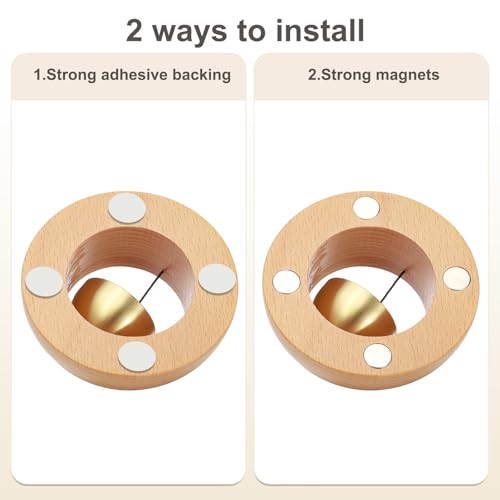 PATIKIL Ladenklingel, Holztürklingel Hängende Magnetische Türklingel Glöckchen Tier Metalltürklingel für Türöffnung Geschäftsntritt Dekoration, BGE, Rund