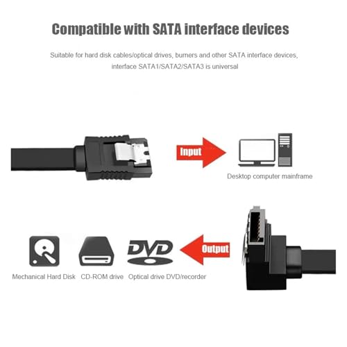 Cable SATA III 6Gbps 50CM con bloqueo negro miniatura 3