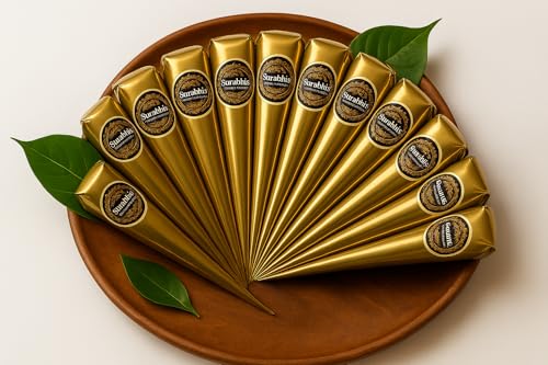 Image of Surabhi's Organic Mehendi Cones Pack of 12 | Natural Mehndi | Long Lasting Dark Color | Chemical-Free