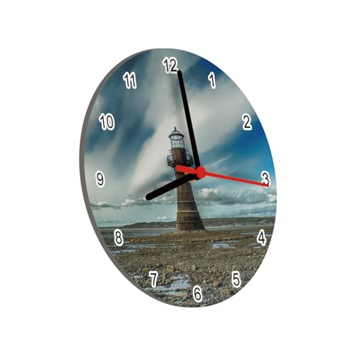 Horloge murale en verre Phare à Marée Basse blanc 20 cm - 3