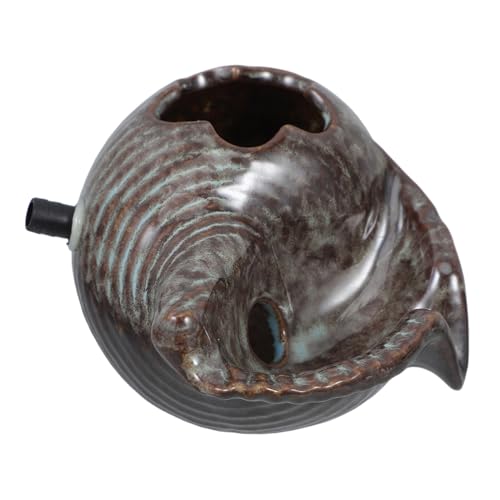 CANIGHT Ceramic Conch Water Spitter Fountain for Outdoor Ponds and Gardens Unique V-shaped Spout Decorative Water Feature for Fish Tanks and Patios