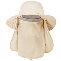 ehsbuy Fischerhut Herren Breiter Krempe Mesh Tropenhut Safari Hut Faltbar Sonnenhut mit Gesichtsbedeckung Nackenklappe