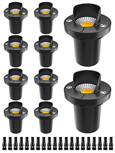 Zuckeo 10Pack 10W Landscape Led Well Lights, Anti Glare Inground Lights, Outdoor Low Voltage Landscape Lights With Connector, Ip67 Waterproof, 12V-24V Aluminum Warm White Light For Yard Path Garden #TOP14