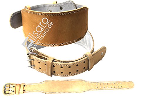 Lisaro Gewichthebergürtel aus Leder (Natur, XXL)