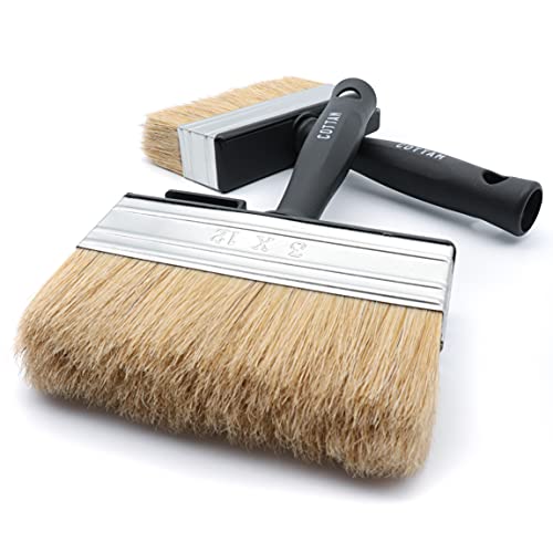 COTTAM Block Brush (x2) | 5 Inch | For Paste Wallpaper Fence Deck Shed Slurry Masonry | General Purpose Large Paint Brush