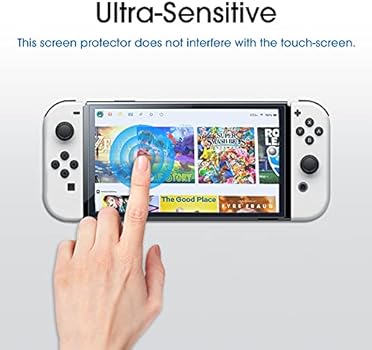 amFilm Tempered Glass Screen Protector Compatible with Nintendo Switch OLED  model 2021 (3-Pack)