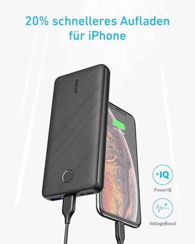 Anker portables Ladegerät, 325 Power Bank (PowerCore Essential 20K), 20.000mAh Akkupack mit PowerIQ-Technologie, USB-C-Eingang und -Ausgang für iPhone 15 Modelle, Galaxy S23, AirPods, und mehr – Bild 4