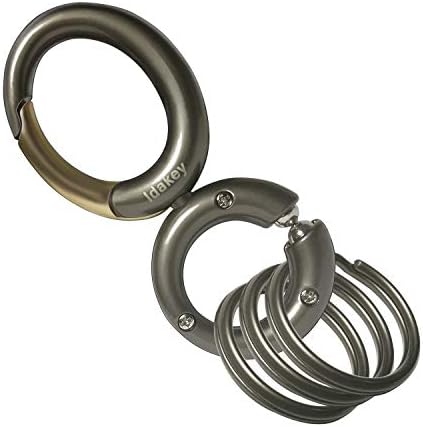 Idakey Zinc Alloy Key Chain Detachable 3 Extra Key Rings Premium 8 Shape Car Business Keychain for Men and Women (Grey)
