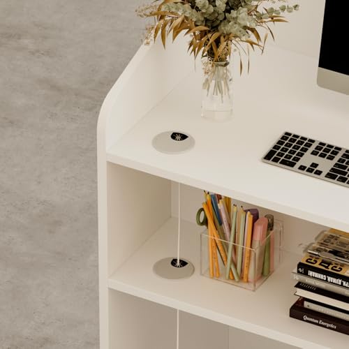 Comptoir de réception Compact LED, 59 × 39 × 105 cm, Blanc – vue 3