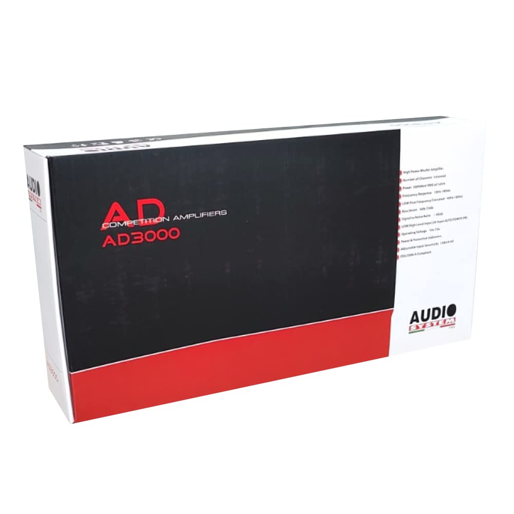 XPL Amplificatore AD3000 1 Canale 3000 Watt RMS Stabile a 1 Ohm Specifico per Subwoofer Classe D con Controllo Remoto Incluso e Filtro Subsonico