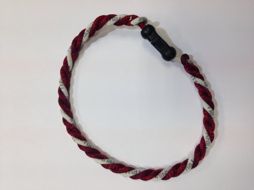 Pinnacle Sports Triad Titanium Triple Necklace, Maroon/White, 18-Inch