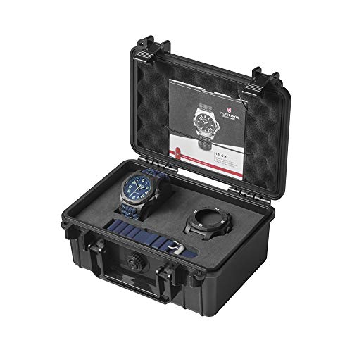 Victorinox I.N.O.X. Carbon Ø 43 mm Reloj de Pulsera de Hombre, Swiss Made, Cuarzo analógico, Sumergible hasta 200 m, Cristal de Zafiro, Pulsera de Paracord, Azul