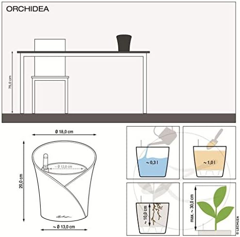 Lechuza Donica, System Nawadniania, Orchidea Łupek Szary Mat, 13961