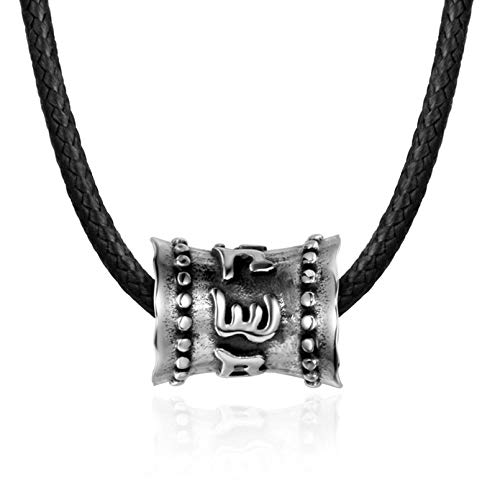 WDBUN Collar Colgante Collar de Personalidad de joyería de Acero de Titanio Colgante de Seis Caracteres Daming Mantra Passepartout Colgante Regalos de Fiesta de cumpleaños de Navidad