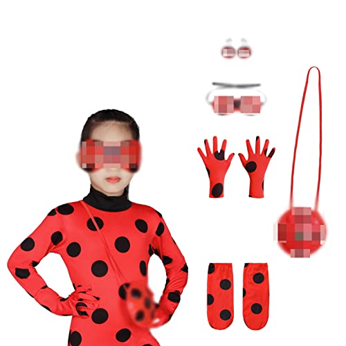 Formemory Marienkäfer Kostüm Rot Jumpsuit Mädchen,6 Pcs Rot Jumpsuit mit...