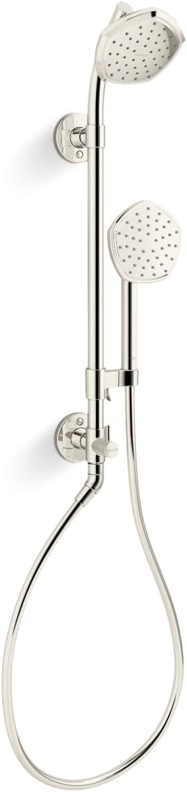 27119-G-CP Hydrorail-S Occasion Shower Column Kit With Showerhead And Handshower 1.75 Gpm in Vibrant Polished Nickel