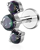 XIUNYIE Joyería Piercing de Titanio G23 16G labret Rosca sin Rosca Push-in con CZ Coloridas cúmulo Caracol hélice lóbulo Rook cartílago pusbal Dormitory Pendiente, Máquina Virtual