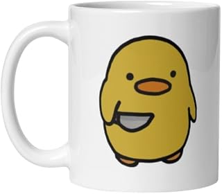 Chick With Knife Kawaii Ceramic muug Cute Chick muug Chick Knife Coffee 15oz (15oz)