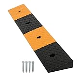 uyoyous Bordsteinrampe Bordsteinkantenrampe 5cm hoch Gummi Auffahrrampe Autorampe Türschwellenrampen Auffahrkeil Auffahrhilfe Gummirampe Motorradrampe Rollstuhlrampe, 100 x 15 x 5 cm, Gelb+Schwarz