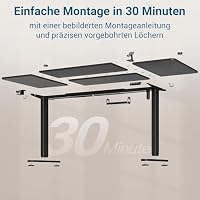 VFU Höhenverstellbarer Schreibtisch mit Speichertasten, 200 x 80 cm – Ansicht 8