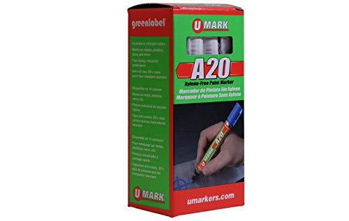 U-Mark A20 Xylene-Free Paint Marker With Reversible Tip Red (Pack of 12) 10704