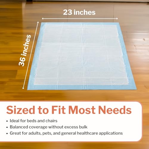 McKesson Classic Underpads, Incontinence Bed Pads 23" x 36" [150 Count], Light Absorbency, Disposable Chux Pads for Adults, Elderly, and Baby, Pee Pads