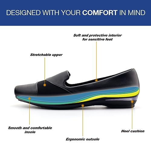 Image of Ortho + Rest Women Orthopedic Dress Shoes Bunions Loafers Slip On Orthotic Shoes