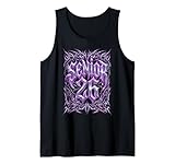Senior 2026 26 Cyber Goth Heavy Metal Streetwear Graduation Tank Top