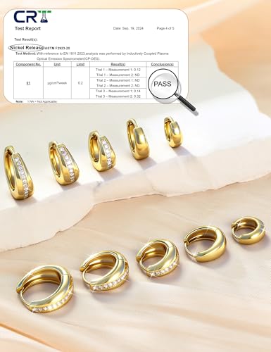 SAILIMUE 5 Pairs 14K Gold Plated Chunky Hoop Earrings for Women Trendy - image 4