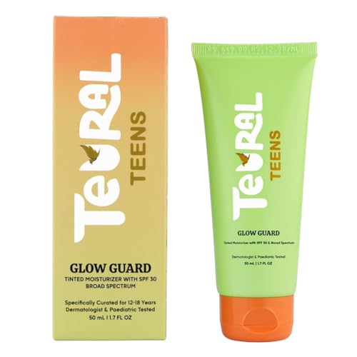Image of Teens 2in1 Face Cream + Mineral Sunscreen SPF 30| Tinted| Broad Spectrum| Lightweight, Plant-based, No white cast|For Sensitive & Acne Skin| Ages 12-18 | Derma & Paediatric Tested 50gm
