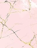 slick chick pinball  Notebook: Lined Journal – Pink & Gold Marble Cover Design – 120 Pages, Large (8.5 x 11), Letter Size, Numbered Pages, White Lined Paper