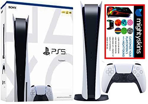 Play-Station 5 Disk Series Console with MIGHTYSKINS Custom Console & Controller Voucher New Play Station 5 PS5 Disk