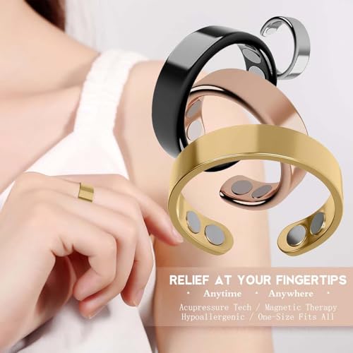Magnetic Ring for Women, 2025 New Magnetic Therapy Rings, Adjustable Stainless Steel Ring with Powerful Magnets, for Anxiety Reduction, Better Sleep, Improves Overall Wellness (Rose Gold+Silver) - Image 4