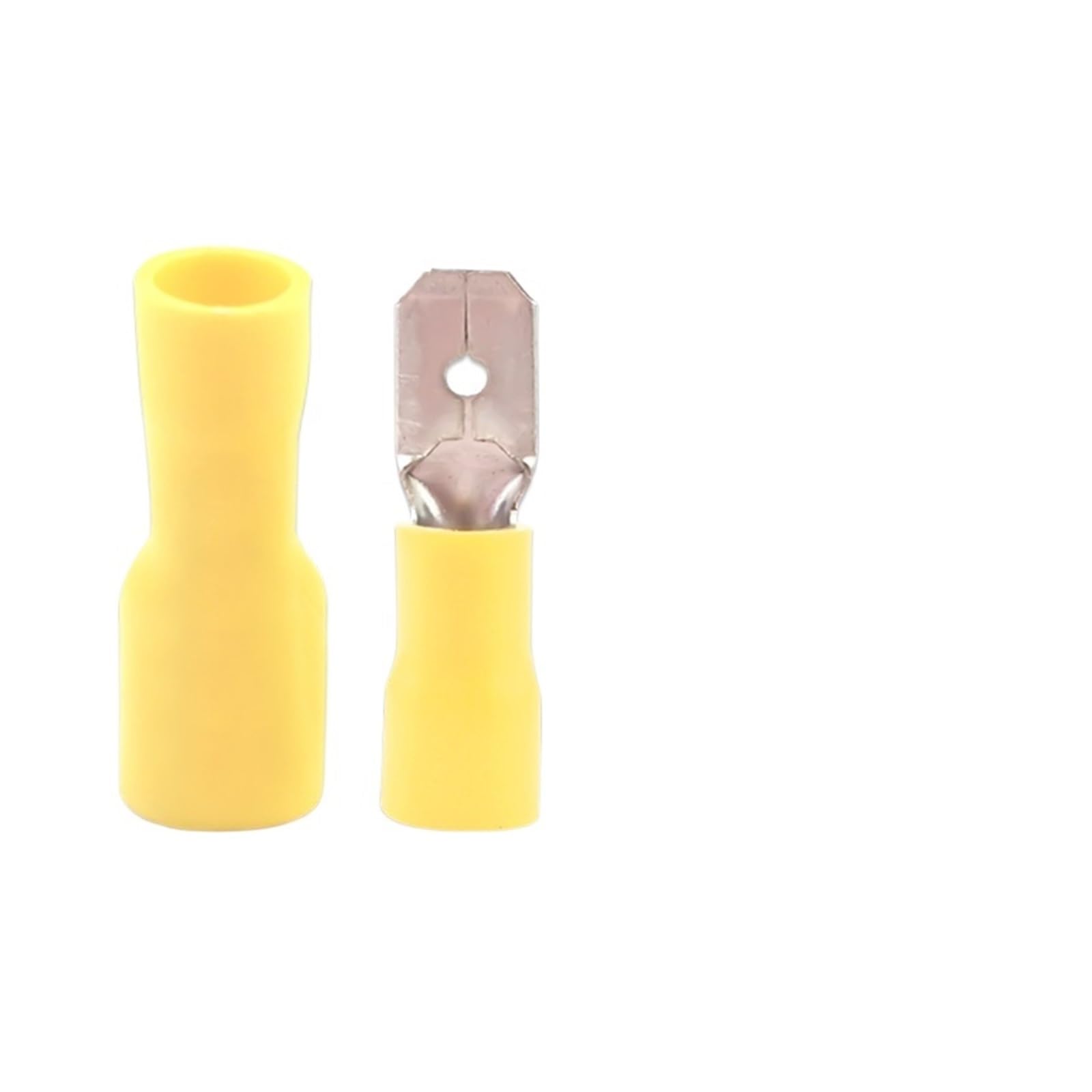 Borne à sertir isolée femelle en PVC jaune 6.3mm pour câblage électrique