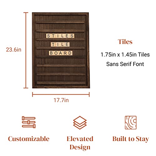 Stiles Tile Letter Board Set, Wooden Message Board With 122 Letters And Numbers For Celebrations, Baby Announcements, Or Milestones, 23.6 By 17.7 Inches, Walnut #TOP3