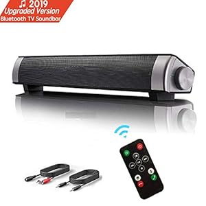 Barre de Son, Haut-Parleur, Bluetooth TV Soundbar stéréo Filaire HD Audio, Cinéma Maison de Son pour PC, téléphone Portable, Tablette, Son Puissant, Support RCA/AUX, avec télécommande