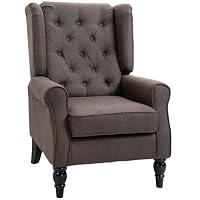 HOMCOM Fauteuil de Salon Assise Large Grand Confort 74 x 86 x 102 cm Marron