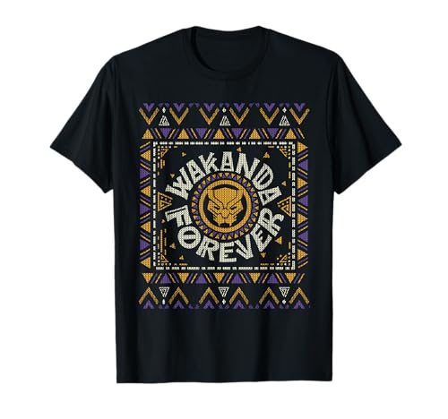 Marvel Black Panther Wakanda Forever Holiday Sweater T-Shirt
