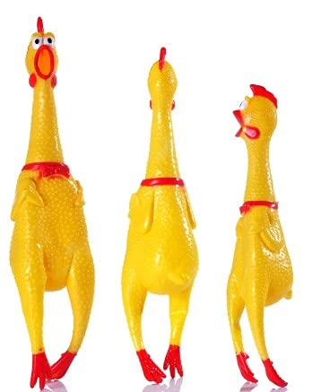 BRINQUEDO MORDEDOR PARA CACHORRO E GATO GALINHA (M, AMARELO)