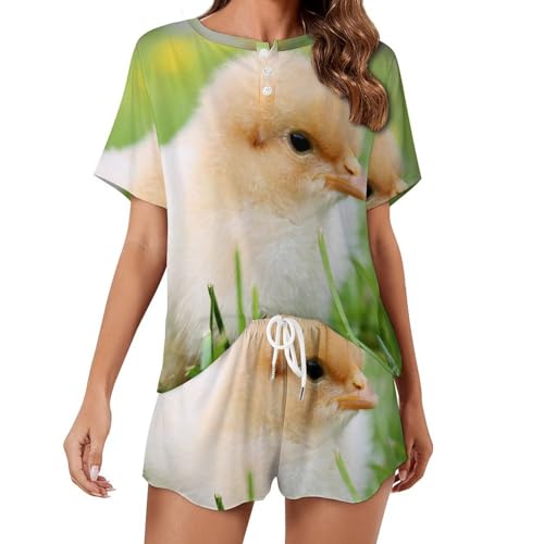Pyjama femme manches courtes ensemble de nuit anti-chaleur vêtement sleepwear été