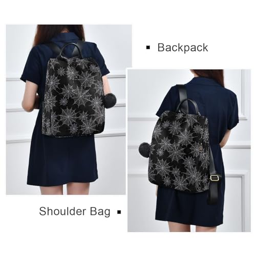 Sac à dos toile d'araignée noir poche zippée contre le vol pour voyage
