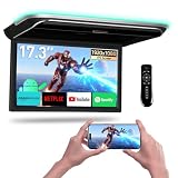 XTRONS 17.3' Android 14 Car Overhead Player, 1920x1080 IPS Screen Flip Down Roof Mount Monitor with Built-in...