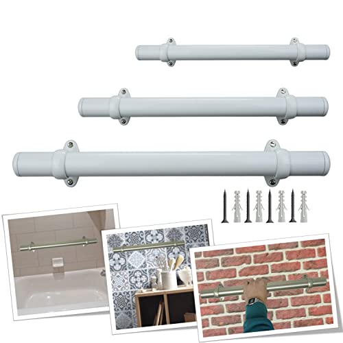 Parpyon® Corrimano a muro maniglia appoggio Tubo passamano in Alluminio a parete per muretto Scale, Bagno, Cucina, maniglione (Bianco, 50cm)
