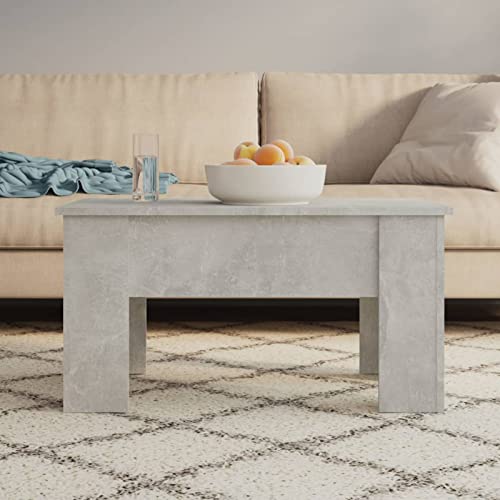 Table de salon gris ciment en bois multicouche durable style industriel - 2