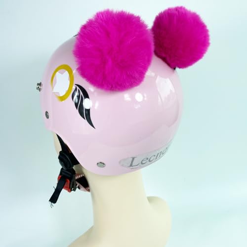 Lecherri Soft Round Balls for Helmet Decoration Helmet Accessories 2PCS for Motorcycle Bicycle Ski Helmet Reusable Design(Helmet Not Included)